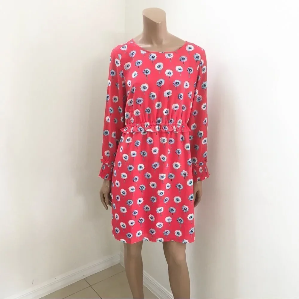 J. Crew floral ruffle long sleeves mini dress 8